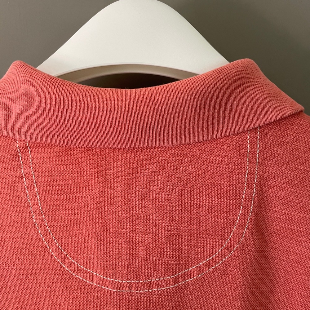 Tommy Bahama Mens Pima Cotton Polo Shirt Coral Relaxation Specialist Orange M - Picture 7 of 13